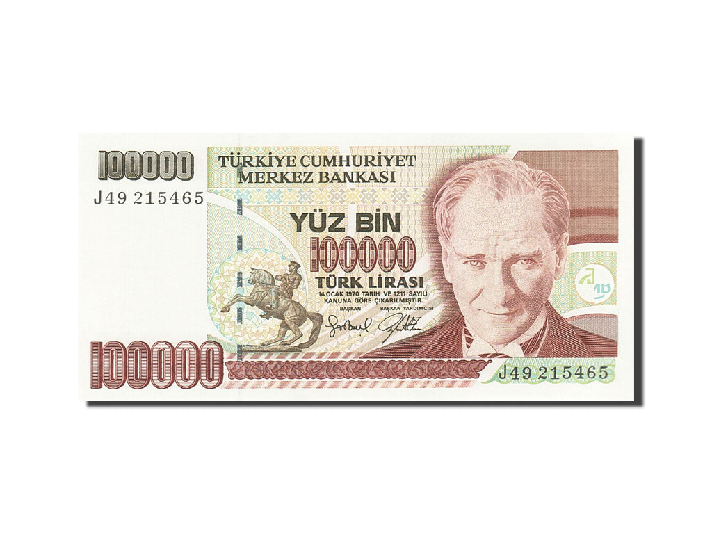 Billete, 100,000 Lira, 1984-1997, Turquía, KM:205, 1991, UNC