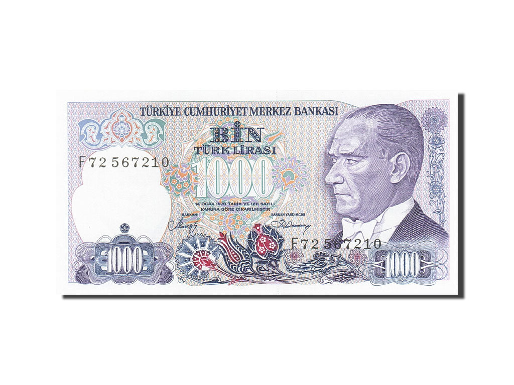 Banknote, Turkey, 1000 Lira, 1984-1997, 1986, KM:196, UNC(65-70)