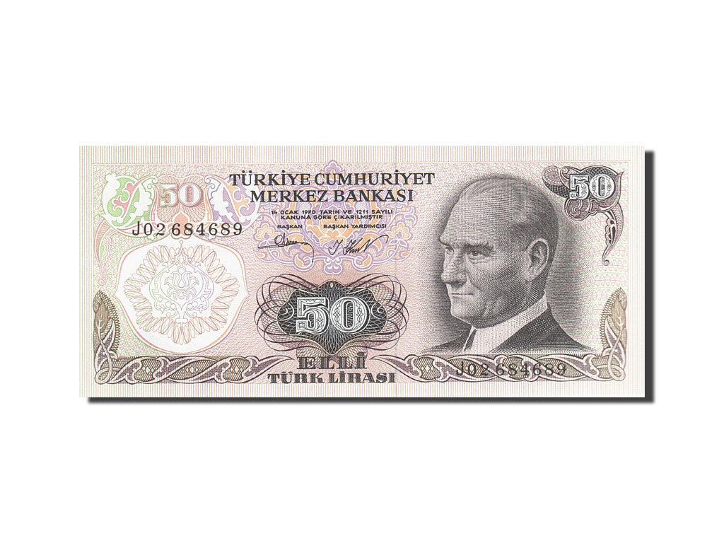 Geldschein, Türkei, 50 Lira, 1971-1982, 1976, KM:188, UNZ