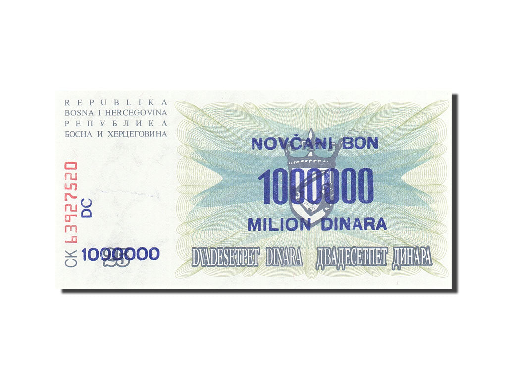 Billete, 1,000,000 Dinara, 1993, Bosnia - Herzegovina, KM:35b, 1993-11-10, UNC