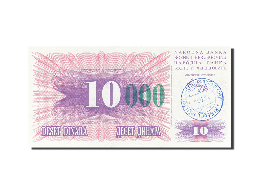 Banconote, Bosnia - Erzegovina, 10,000 Dinara, 1993, KM:53a, 1993, FDS