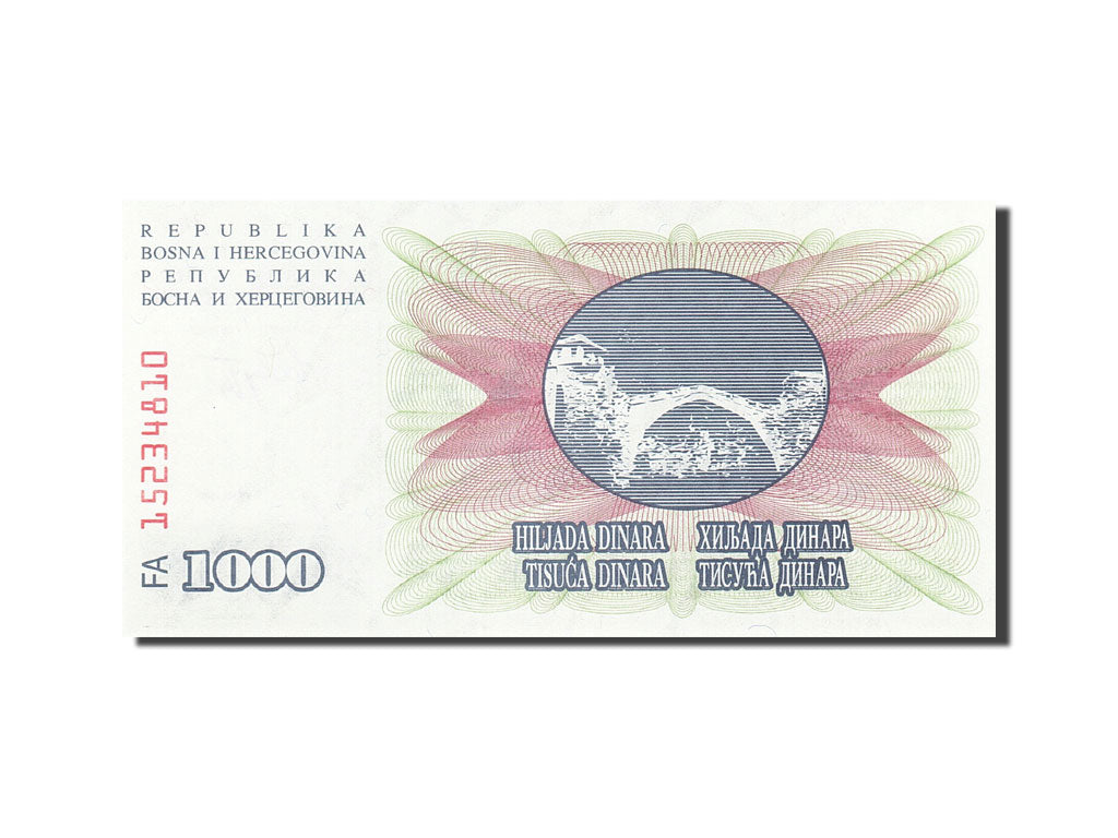 Banknote, Bosnia - Herzegovina, 1000 Dinara, 1992-1993, 1992-07-01, KM:15a