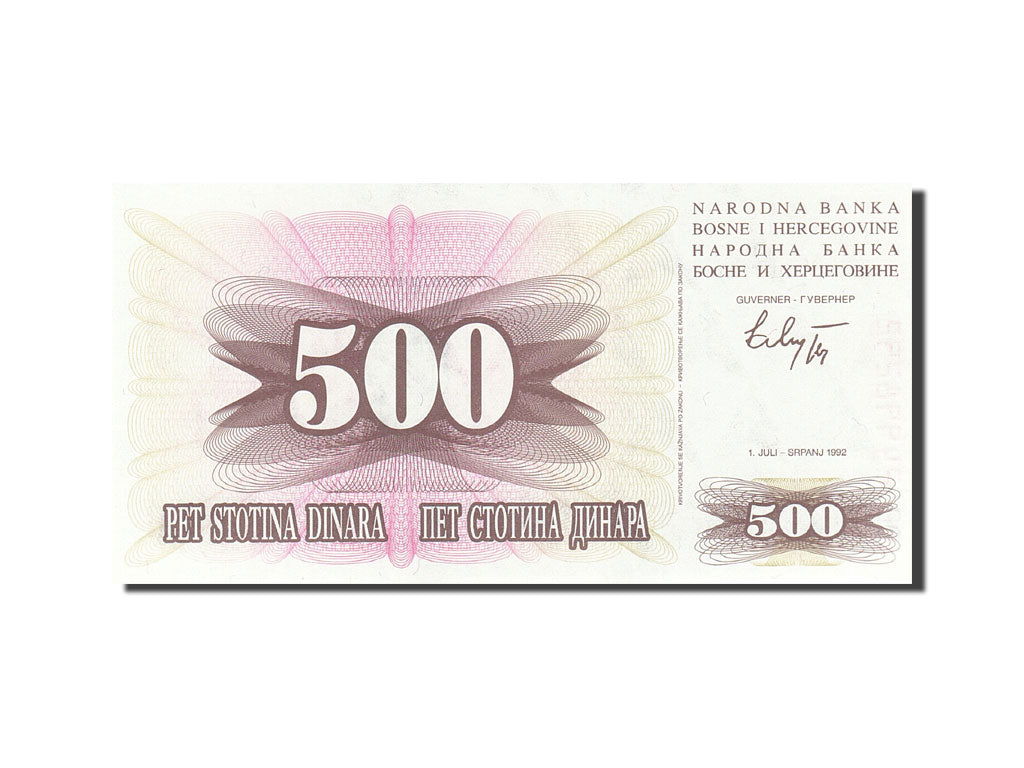 Billet, Bosnia - Herzegovina, 500 Dinara, 1992-1993, 1992-07-01, KM:14A, NEUF