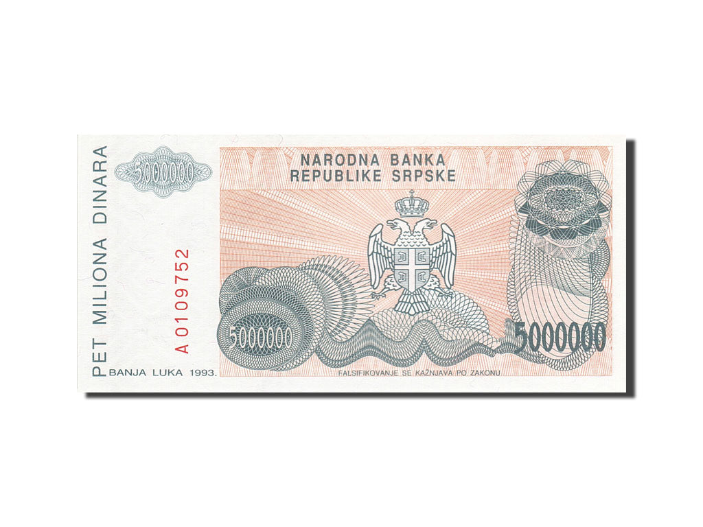 Geldschein, Bosnia - Herzegovina, 5,000,000 Dinara, 1993, 1993, KM:153a, UNZ-