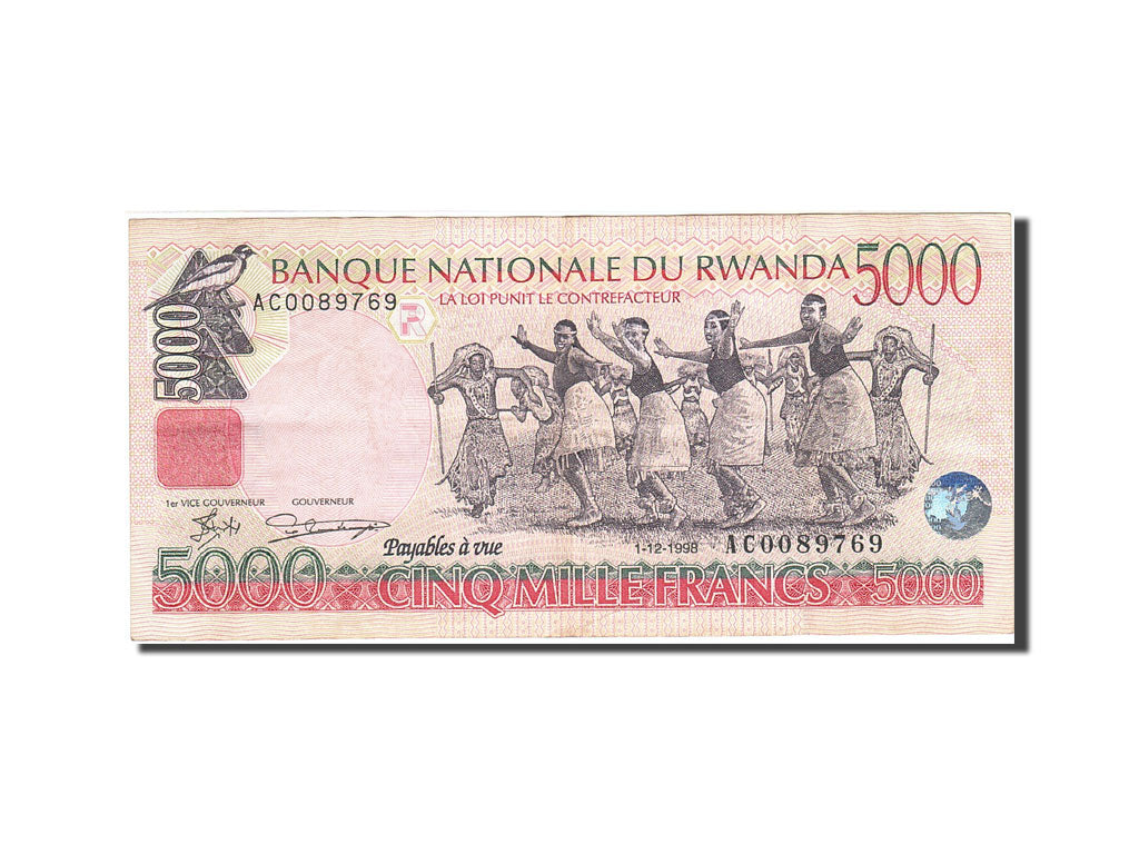 Billete, 5000 Francs, 1998, Ruanda, KM:28a, 1998-12-01, MBC