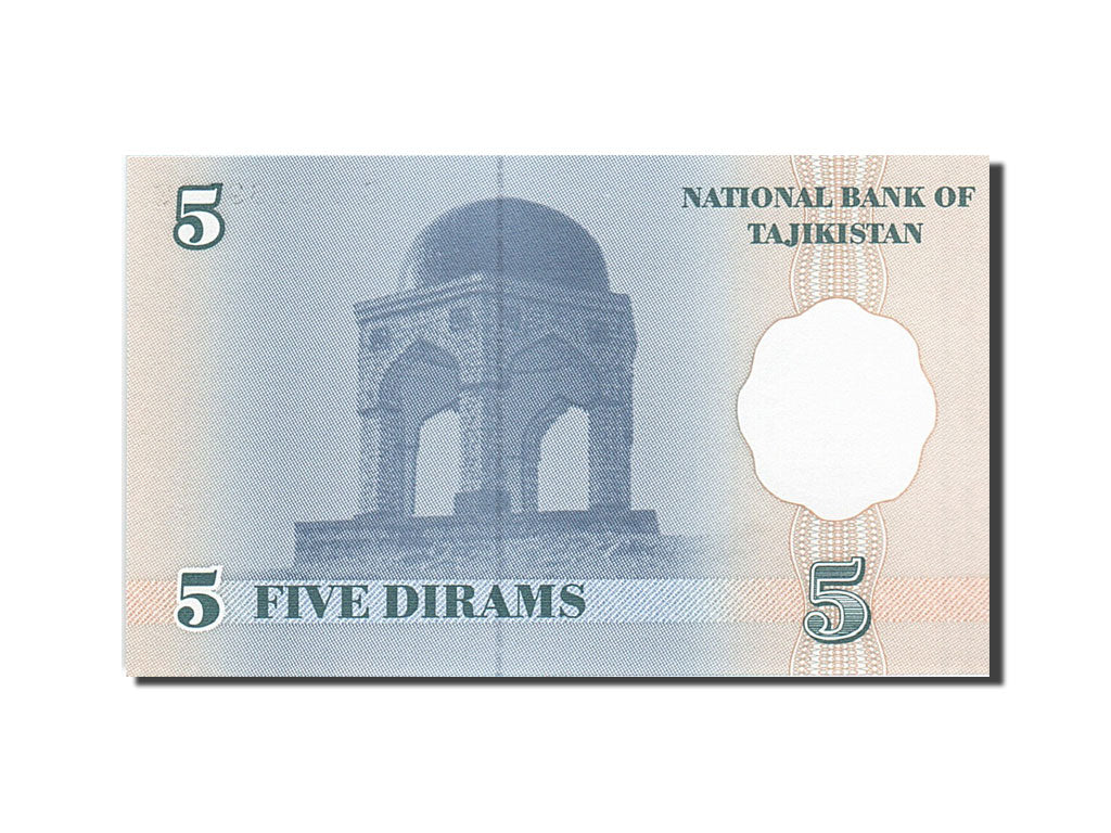 Banknot, Tadżykistan, 5 Diram, 1999, 1999, KM:11a, UNC(65-70)