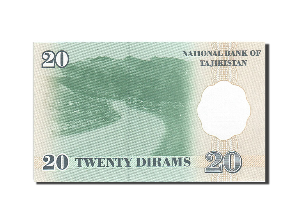 Banknot, Tadżykistan, 20 Diram, 1999, 1999, KM:12a, UNC(65-70)