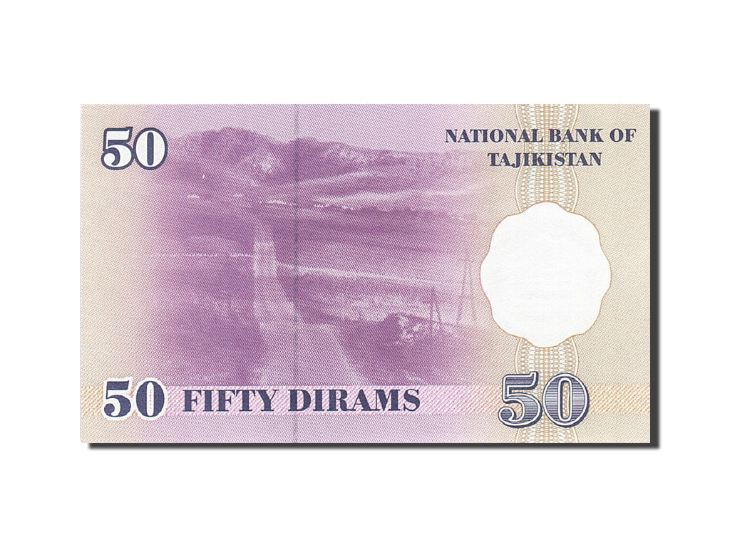 Billete, 50 Diram, 1999, Tayikistán, KM:13a, 1999, UNC