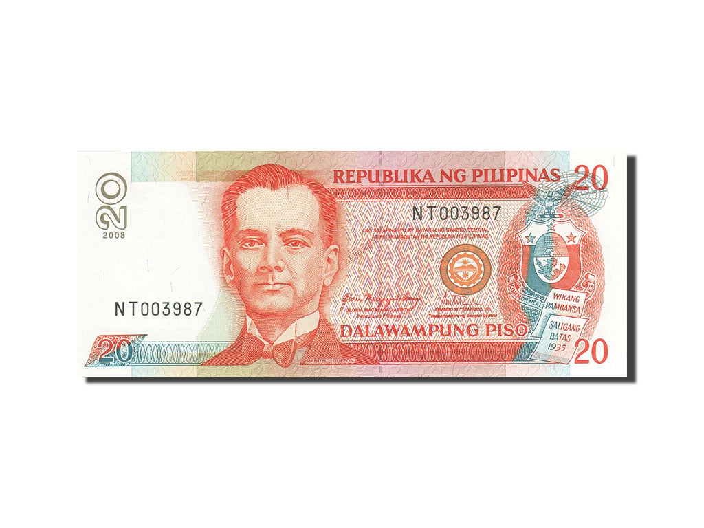 Banknote, Philippines, 20 Piso, 1998-1999, 2008, KM:182i, UNC(65-70)
