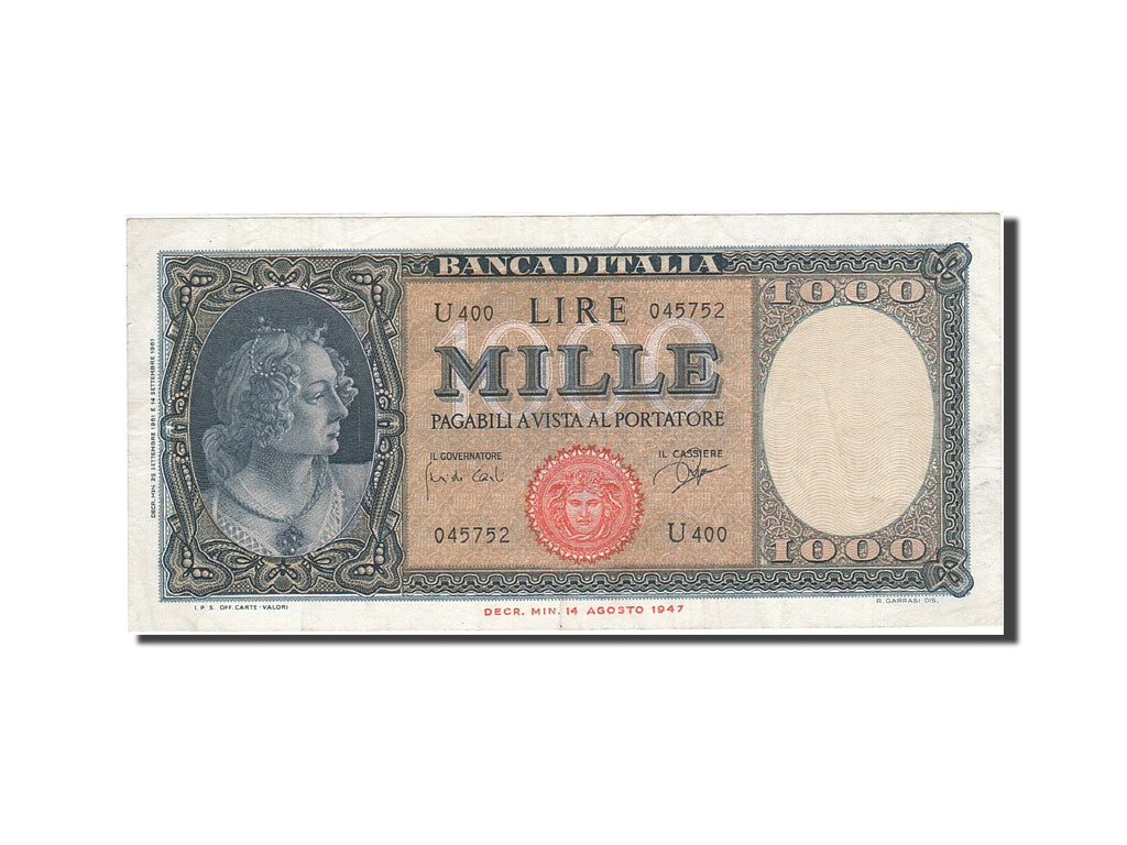 Banknote, Italy, 1000 Lire, 1948, 1961-09-25, KM:88d, AU(50-53)
