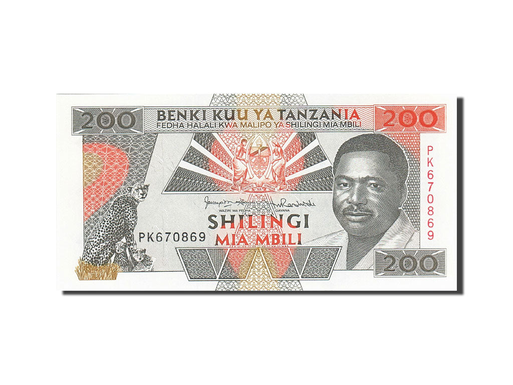 Billet, Tanzania, 200 Shilingi, 1993-1995, Undated (1993), KM:25b, NEUF
