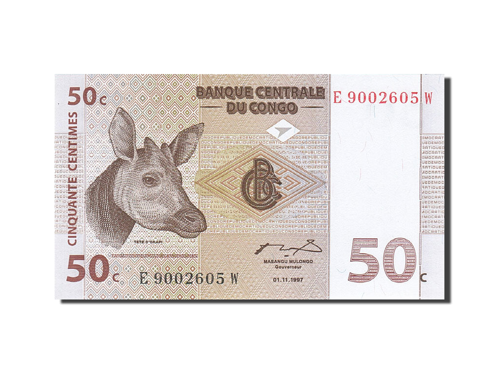Geldschein, Congo Democratic Republic, 50 Centimes, 1997, 1997-11-01, KM:84a