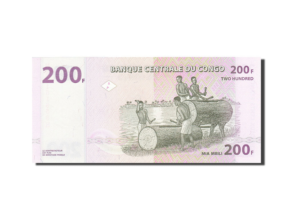 Geldschein, Congo Democratic Republic, 200 Francs, 2007, 2007-07-31, KM:99a, UNZ