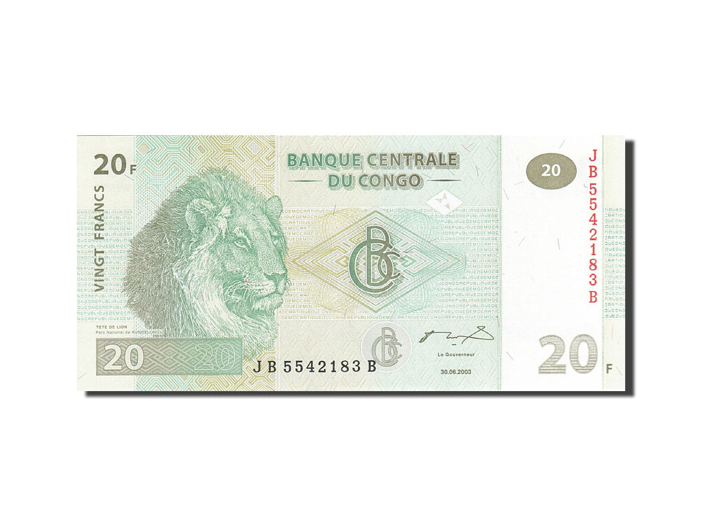 Banknote, Congo Democratic Republic, 20 Francs, 2003, 2003-06-30, KM:94a