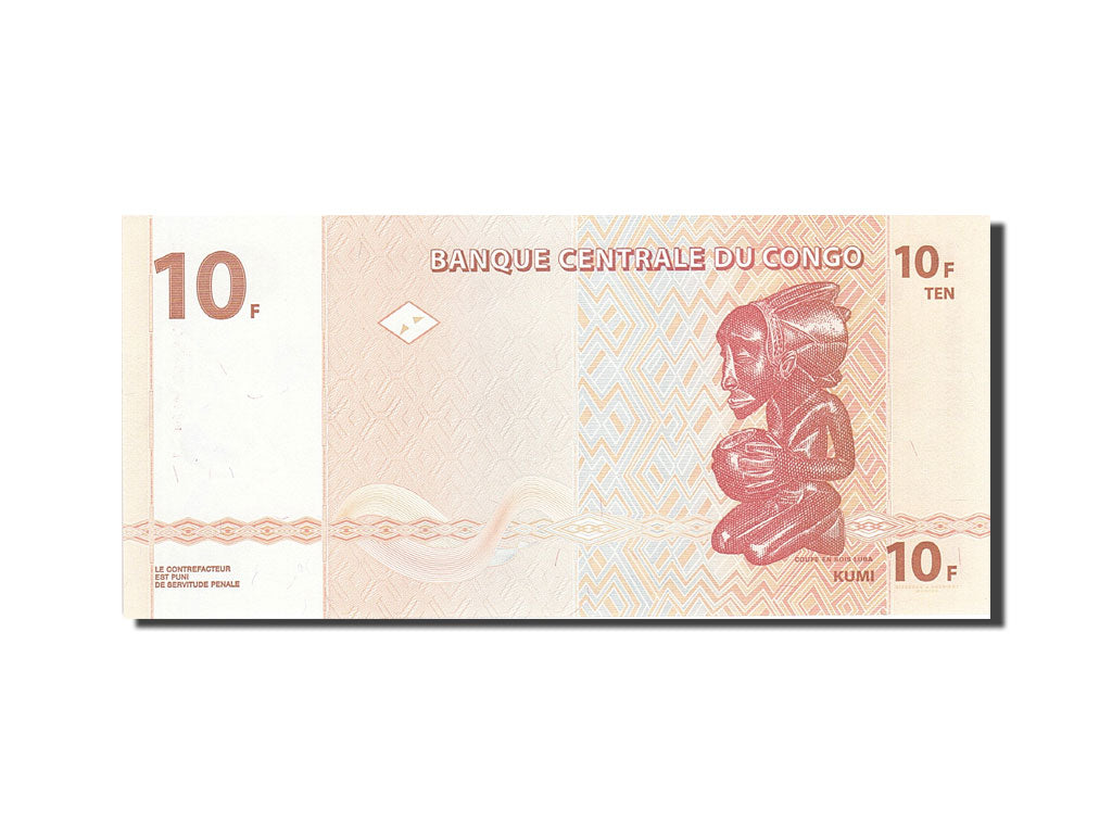 Banconote, Repubblica Democratica del Congo, 10 Francs, 2003, KM:93a
