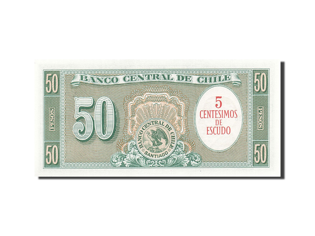Biljet, Chili, 5 Centesimos on 50 Pesos, 1960, Undated (1960-1961), KM:126b