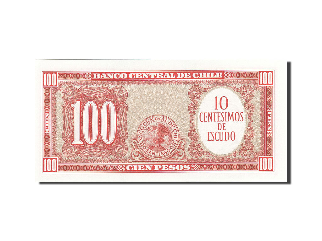 Billet, Chile, 10 Centesimos on 100 Pesos, 1960, Undated (1960-1961), KM:127a