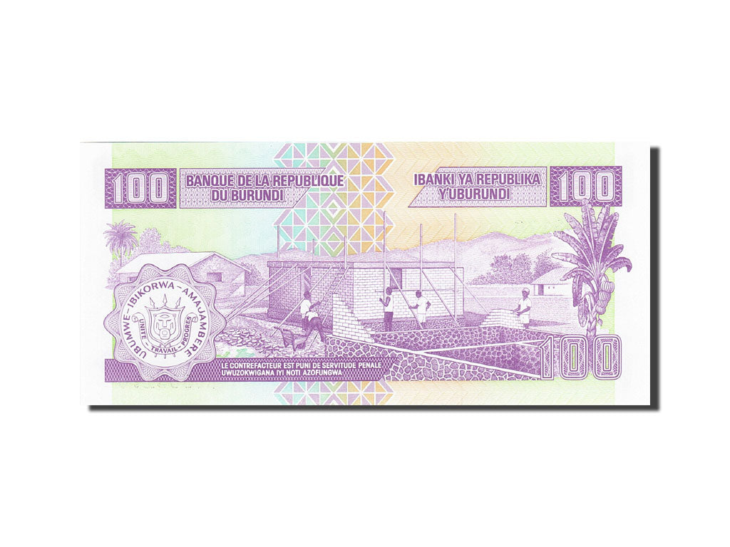 Banknot, Burundi, 100 Francs, 1993-1997, 2006-05-01, KM:37e, UNC(65-70)