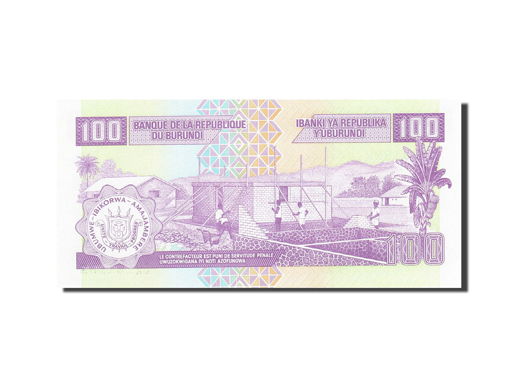 Banconote, Burundi, 100 Francs, 1993-1997, KM:37c, 2001-08-01, FDS