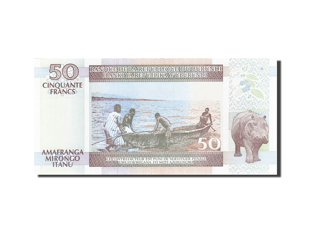 Banknote, Burundi, 50 Francs, 1993-1997, 2003-07-01, KM:36d, UNC(65-70)