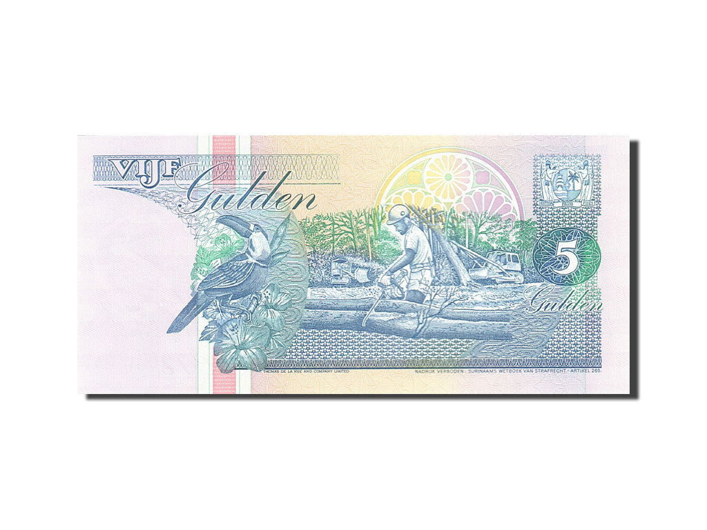 Banknote, Surinam, 5 Gulden, 1991-1997, 1996-12-01, KM:136b, UNC(65-70)