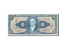 Banknote, Brazil, 10 Cruzeiros, 1961-1963, 1961, KM:167a, UNC(63)