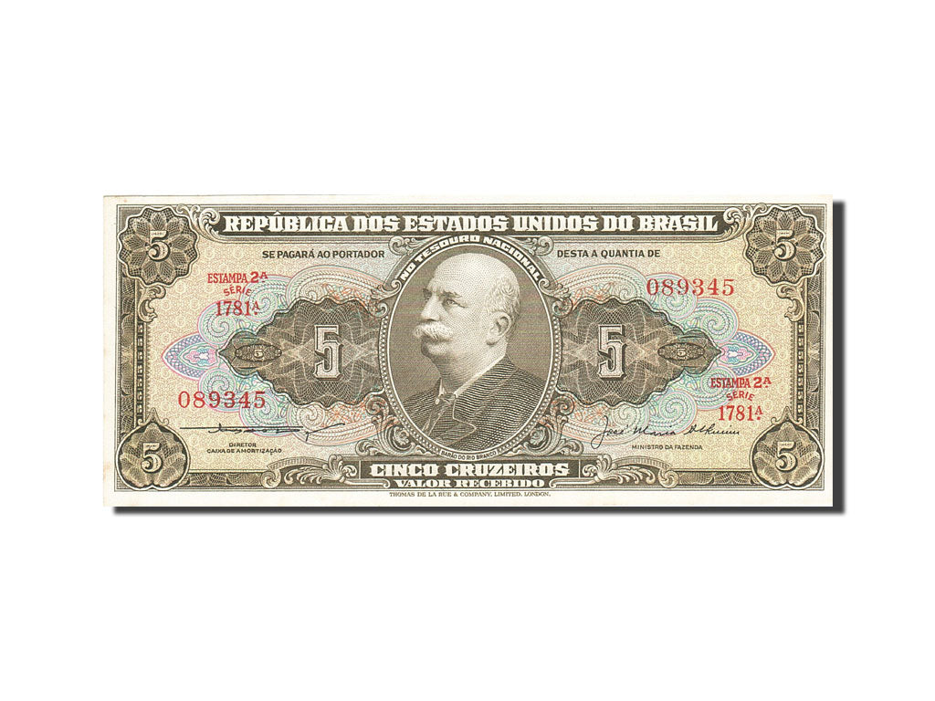 Banconote, Brasile, 5 Cruzeiros, 1962-1963, KM:176d, 1964, SPL-