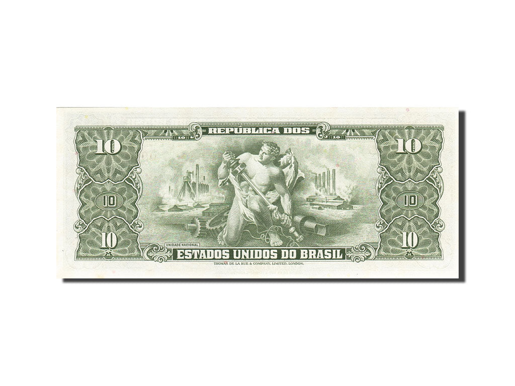 Banknot, Brazylia, 10 Cruzeiros, 1962-1963, Undated (1962), KM:177b, UNC(65-70)