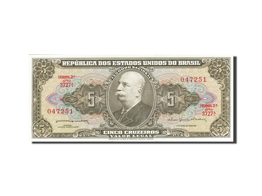 Banconote, Brasile, 5 Cruzeiros, 1962-1963, KM:176c, 1964, FDS