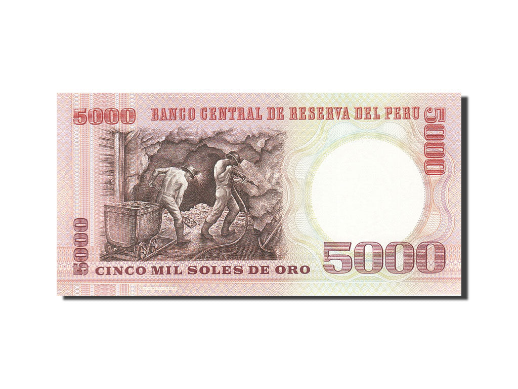 Billete, 5000 Soles De Oro, 1976-1977, Perú, KM:117c, 1985-06-21, UNC