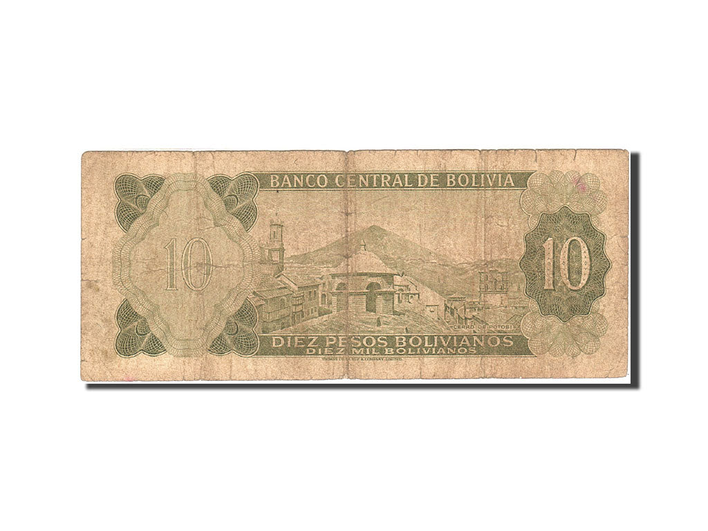 Banconote, Bolivia, 10 Pesos Bolivianos, 1962, KM:154a, Undated (1962), MB