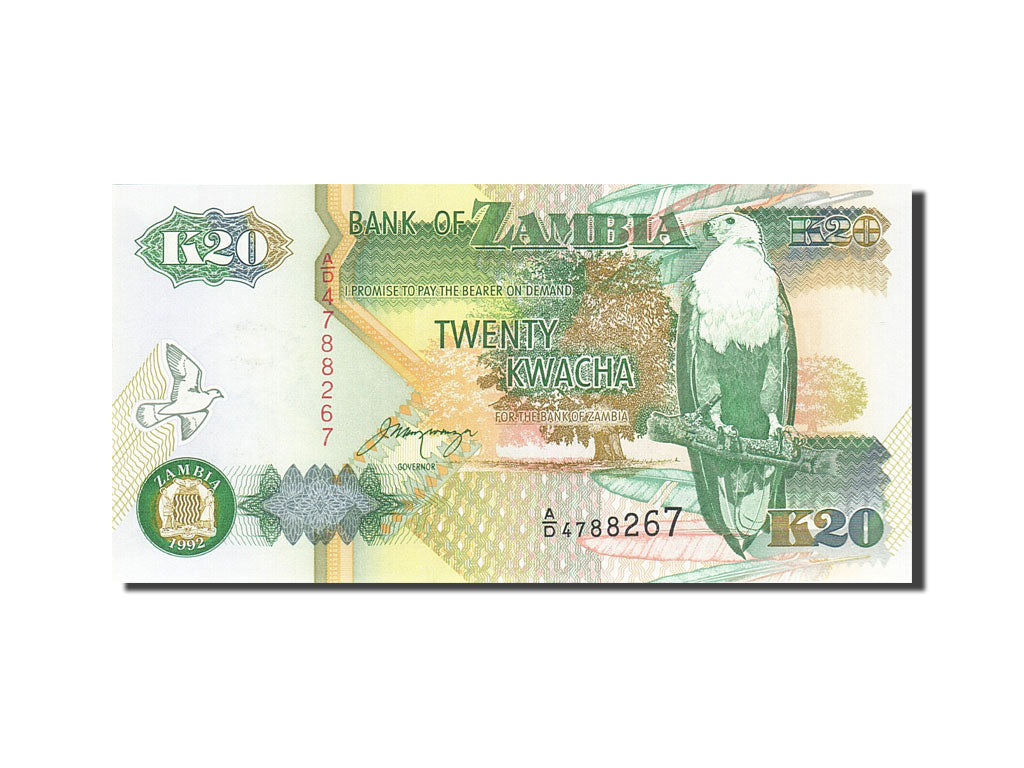 Banknote, Zambia, 20 Kwacha, 1992-1996, 1992, KM:36b, UNC(65-70)