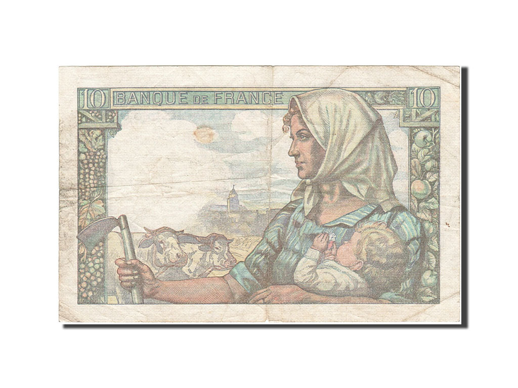 Banknote, France, 10 Francs, 1941, 1943-09-09, VF(20-25), Fayette:8.9, KM:99d