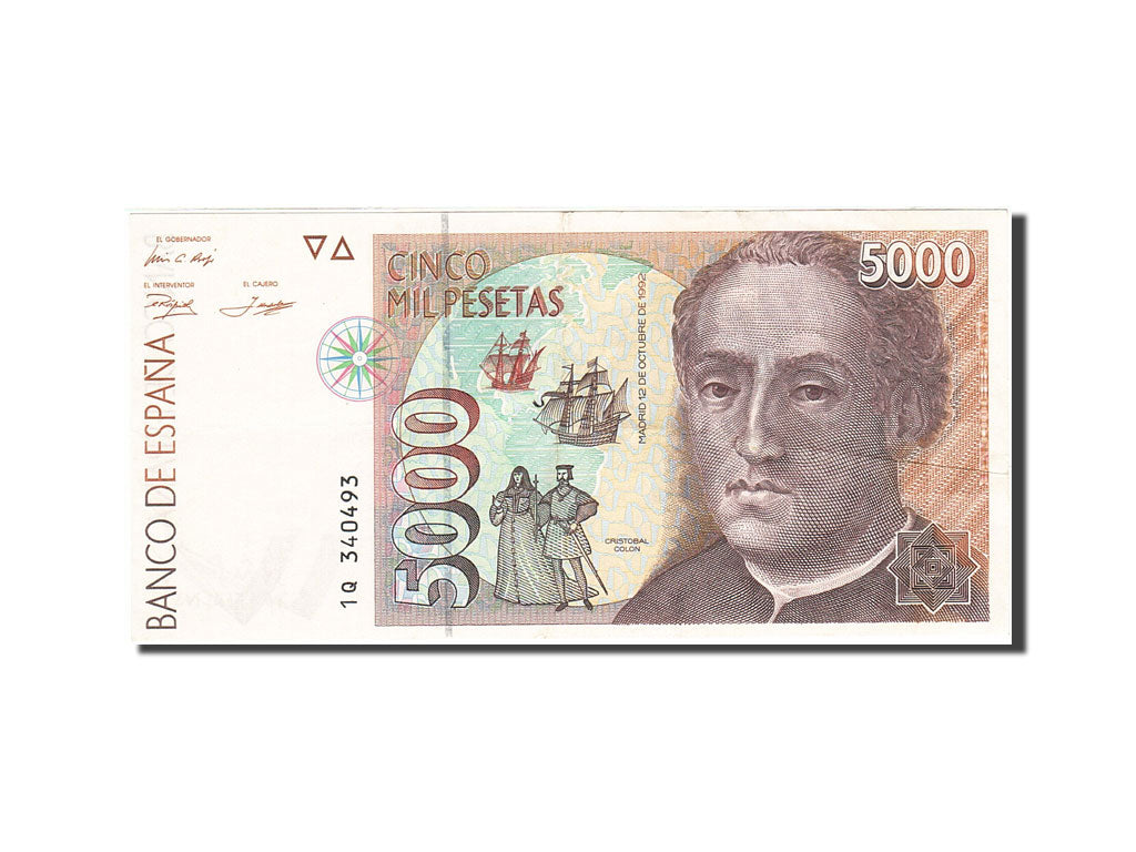 Geldschein, Spanien, 5000 Pesetas, 1992, 1992-10-12, KM:165, SS