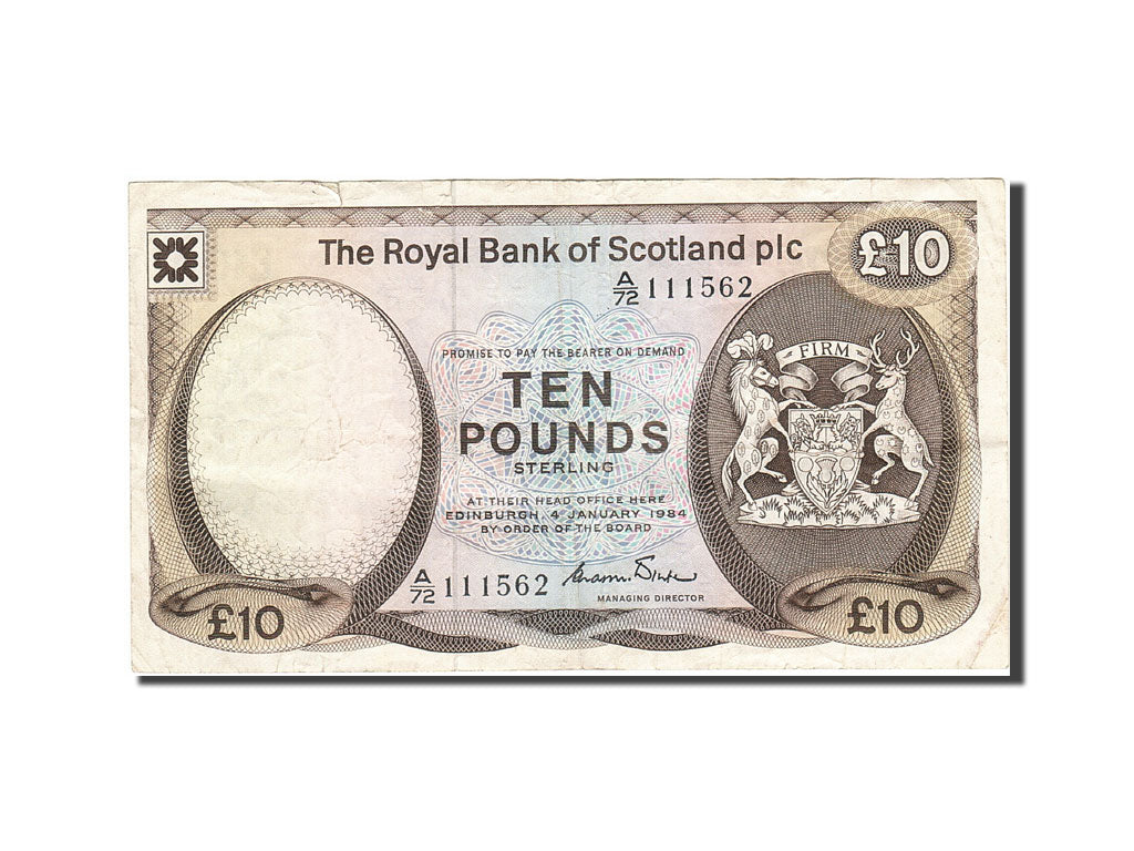 Billete, 10 Pounds, 1982-1986, Escocia, KM:343a, 1984-01-04, MBC