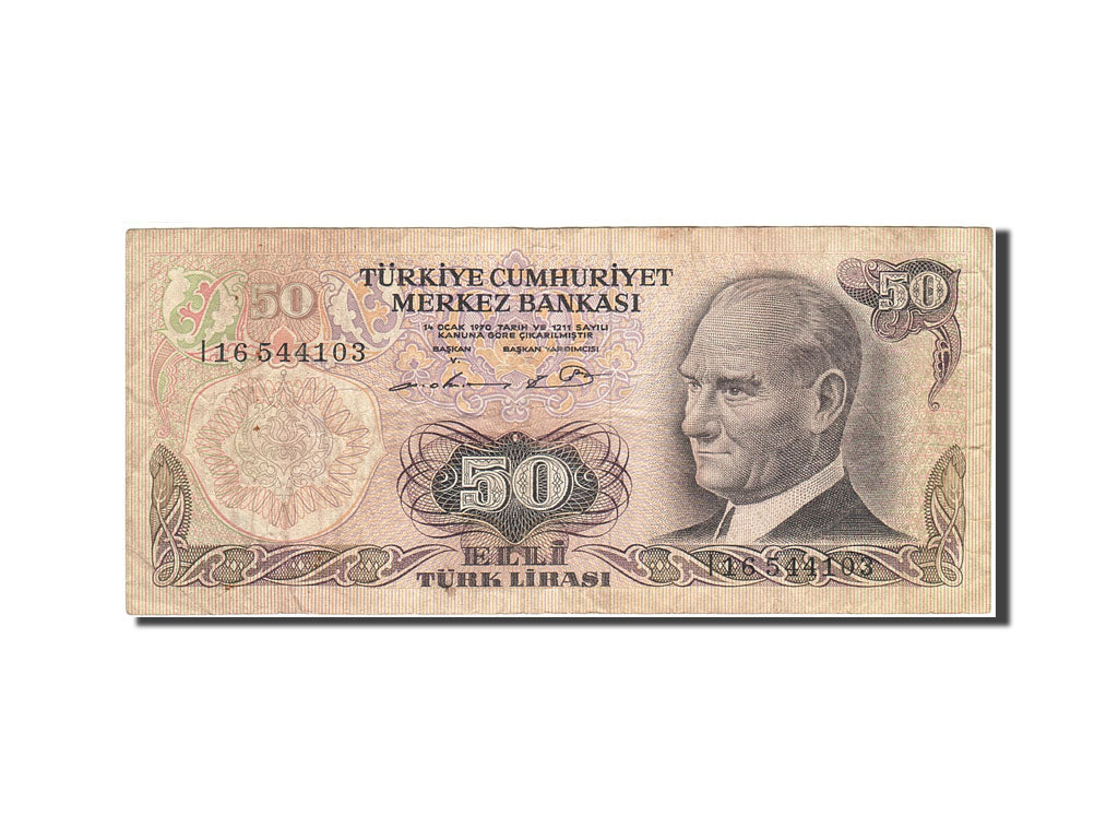 Banknot, Turcja, 50 Lira, 1971-1982, 1976, KM:188, VF(20-25)