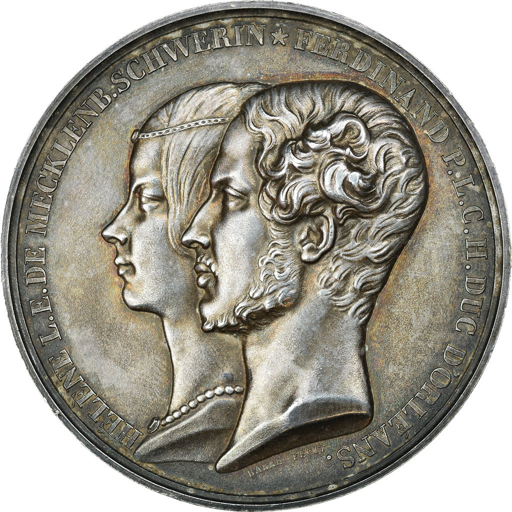 França, Medal, Louis Philippe Ier, Mariage du Duc d'Orléans à Fontainebleau