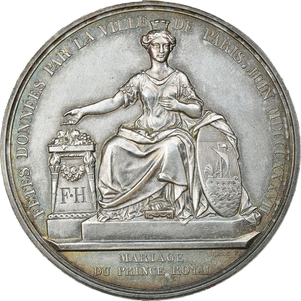 França, Medal, Louis Philippe Ier, Mariage du Duc d'Orléans à Fontainebleau