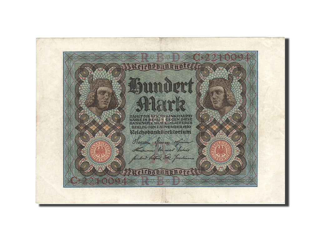 Biljet, Duitsland, 100 Mark, 1920, 1920-11-01, KM:69a, TTB+
