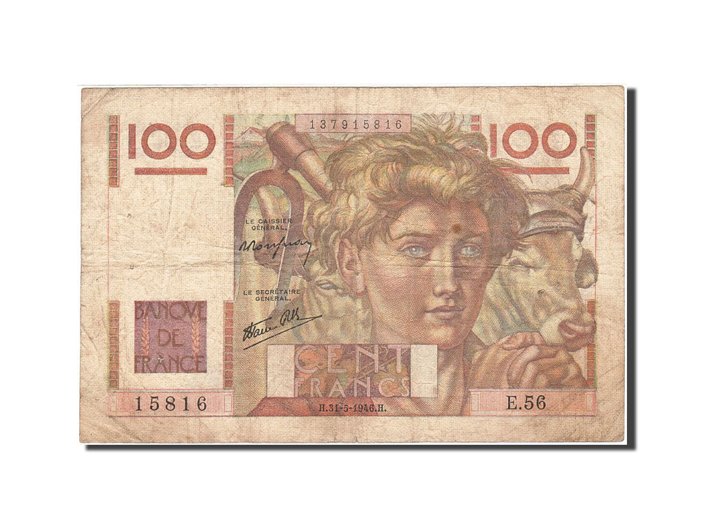 Banknote, France, 100 Francs, 1945, 1946-05-31, VF(20-25), Fayette:28.5, KM:128a