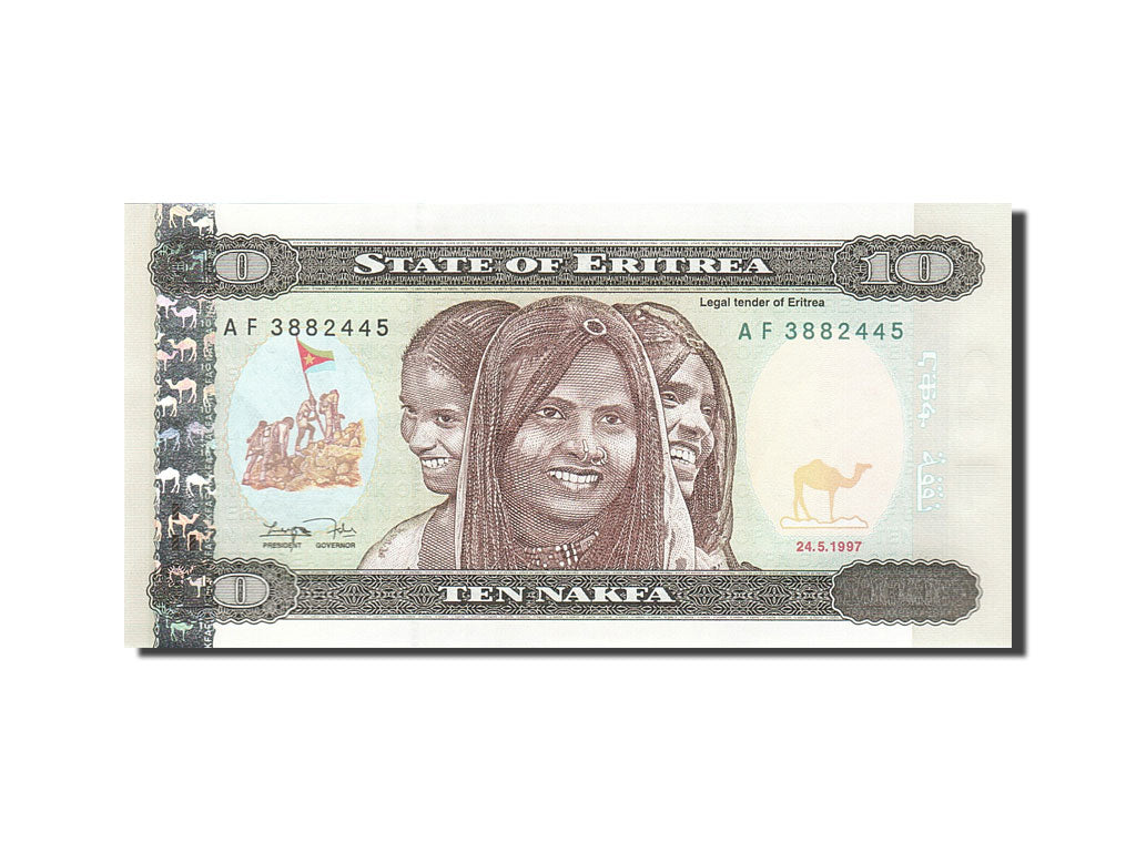Banknote, Eritrea, 10 Nakfa, 1997, 1997-05-24, KM:3, UNC(65-70)
