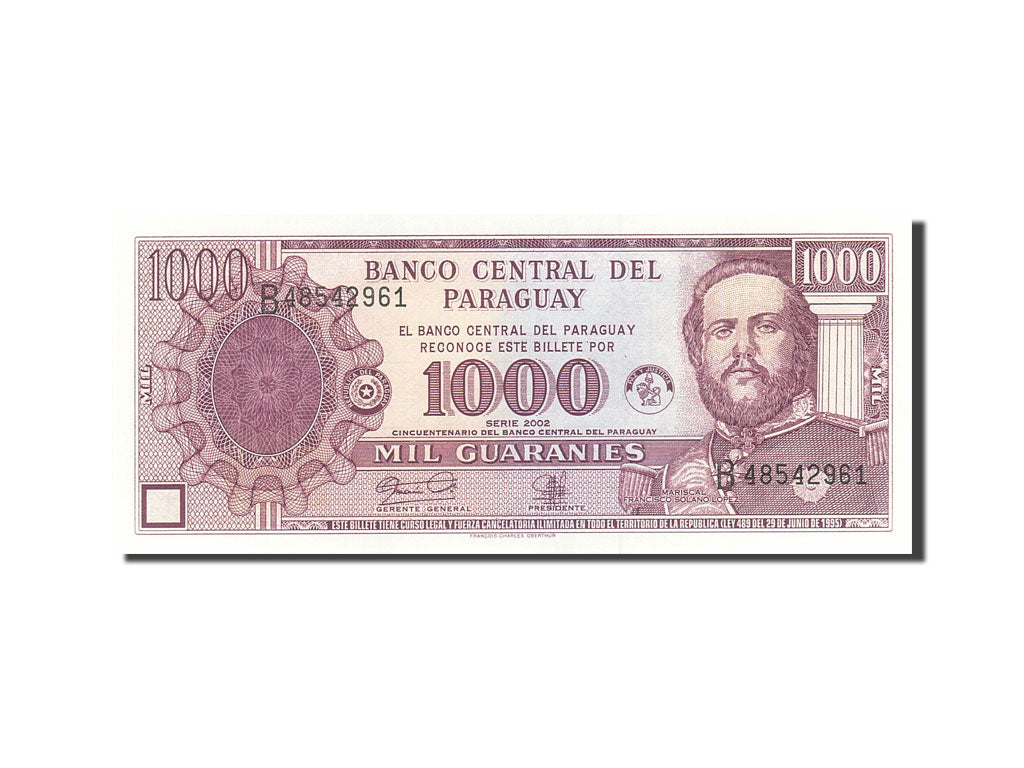 Billete, 1000 Guaranies, 2002, Paraguay, KM:221, 2002, UNC