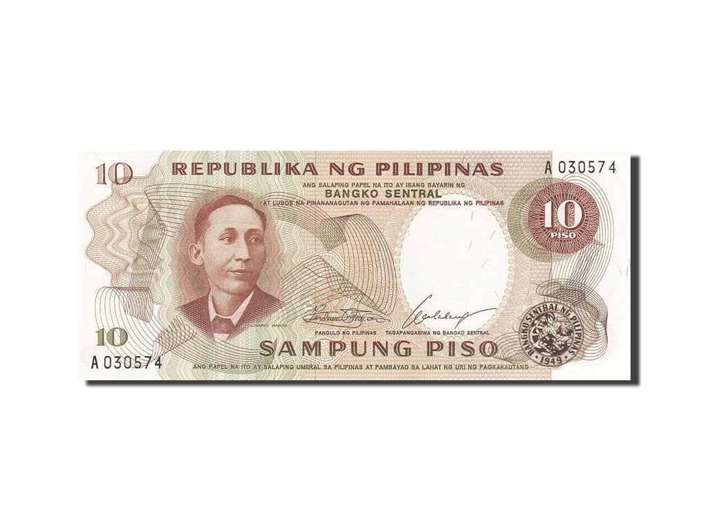 Geldschein, Philippinen, 10 Piso, 1969, Undated (1969), KM:144a, UNZ