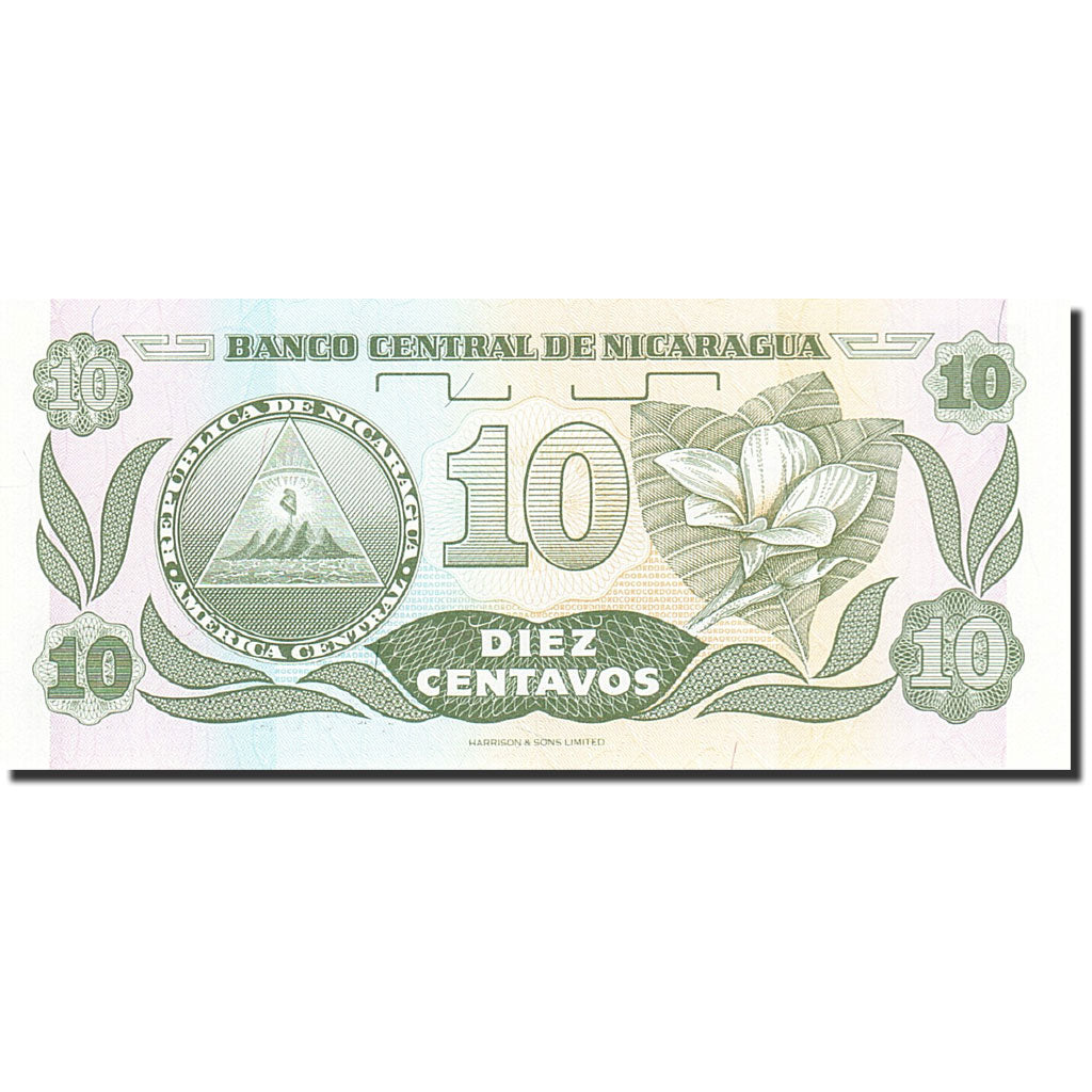 Billete, 10 Centavos, 1991-1992, Nicaragua, KM:169a, Undated (1991), UNC