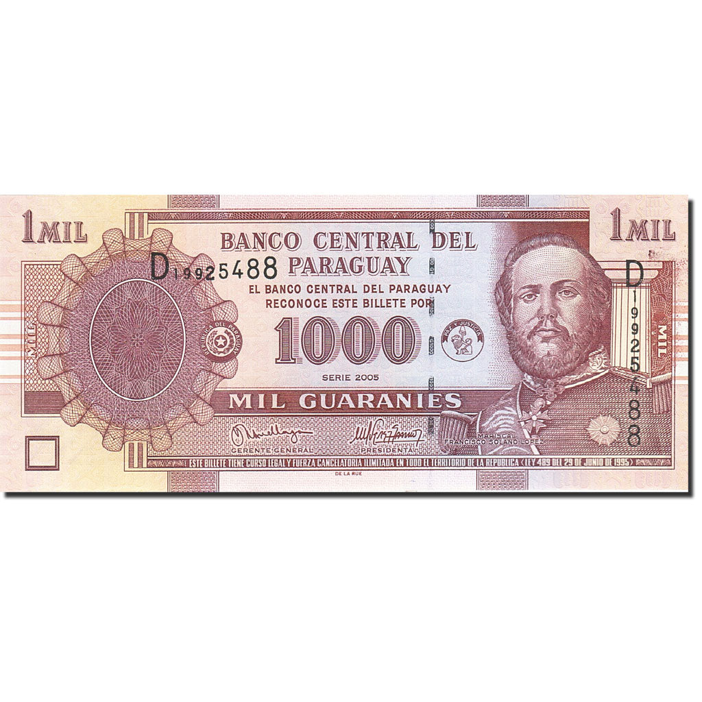 Billete, 1000 Guaranies, 2004, Paraguay, KM:222b, 2005, UNC