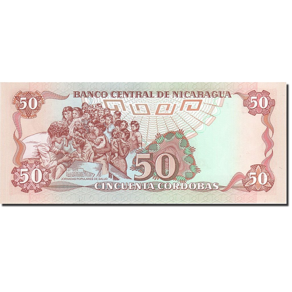 Banknot, Nicaragua, 50 Cordobas, 1985-1988, 1985, KM:153, UNC(64)