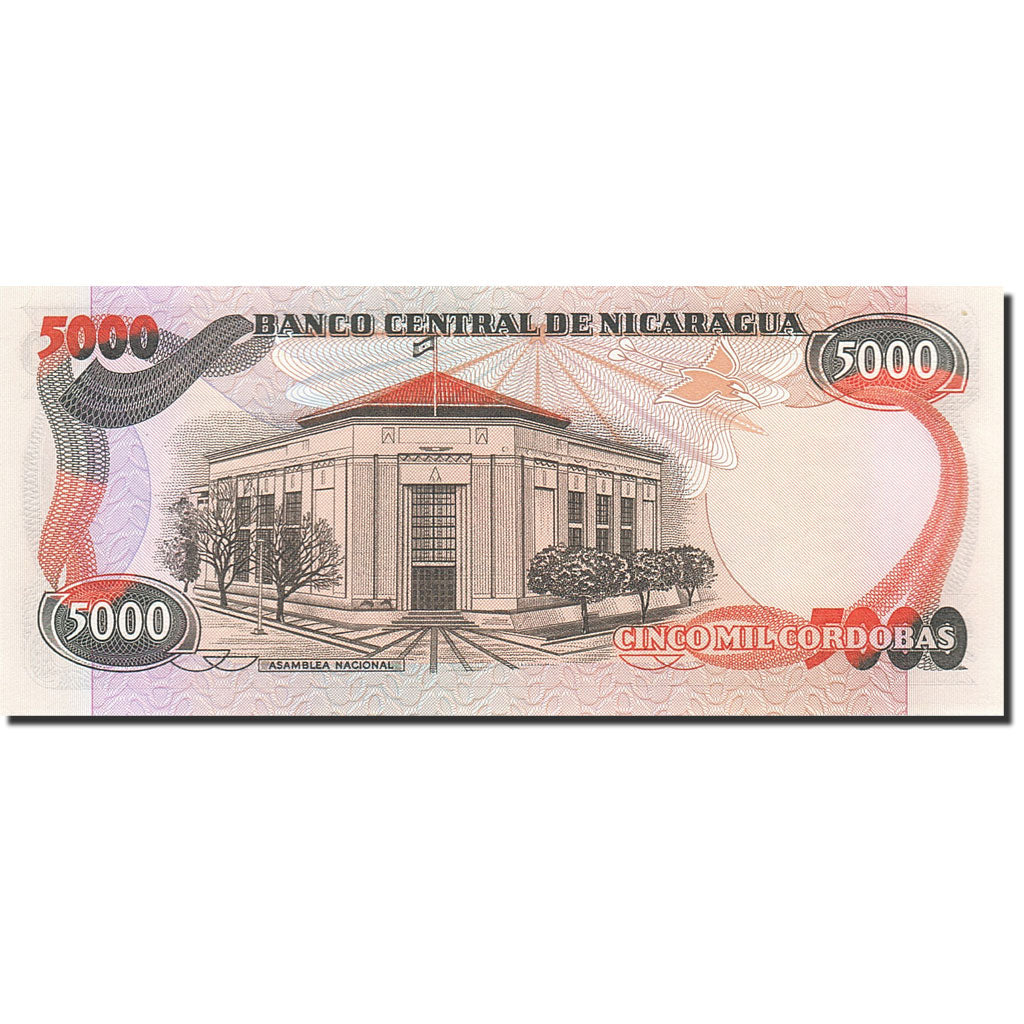 Banknote, Nicaragua, 5000 Cordobas, 1985, 1987, KM:146, UNC(65-70)