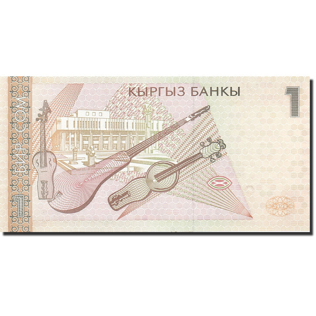 Banknot, KIRGISTAN, 1 Som, 2000, 1999, KM:15, UNC(65-70)