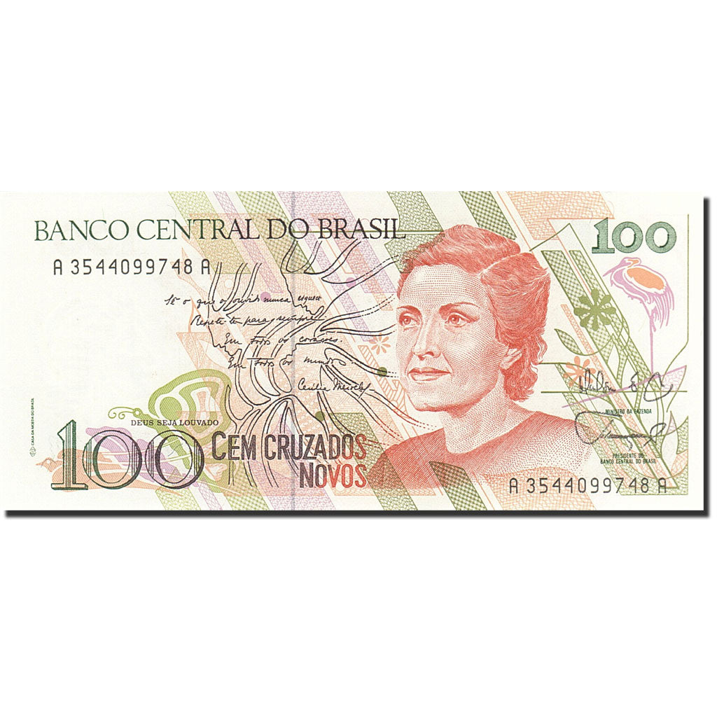 Banconote, Brasile, 100 Cruzados Novos, 1989, KM:220a, Undated (1989), FDS