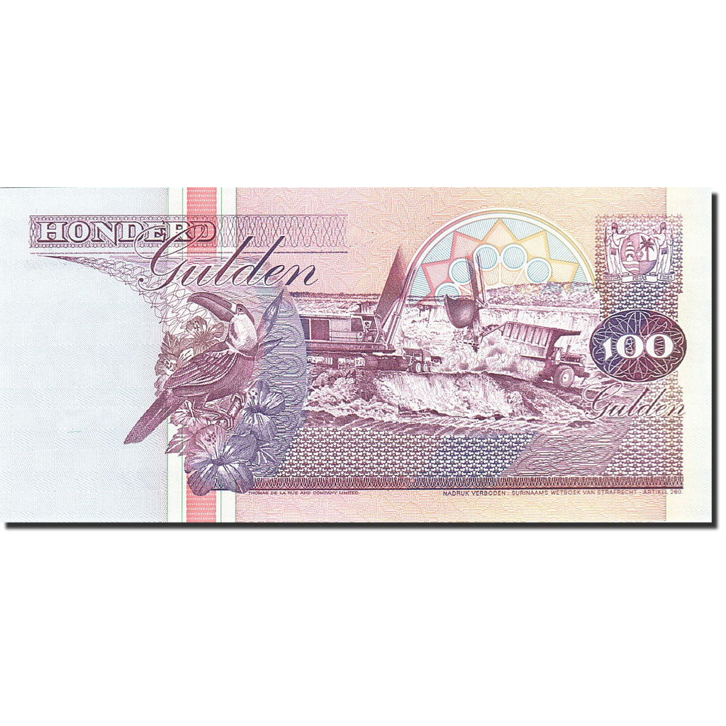 Billete, 100 Gulden, 1991-1997, Surinam, KM:139b, 1998-02-10, UNC
